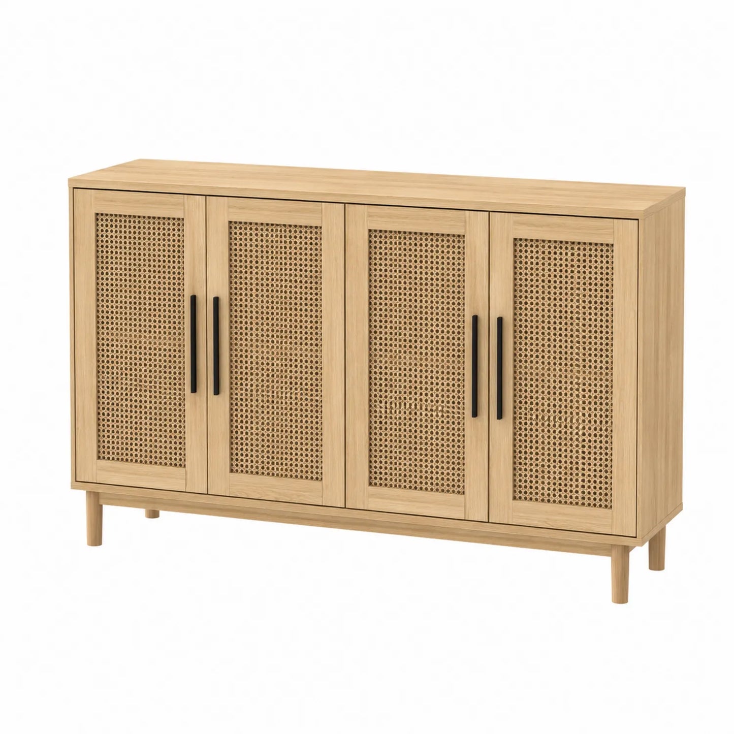 Sideboard aus Holz und Rattangeflecht H80 x B150 x T40cm