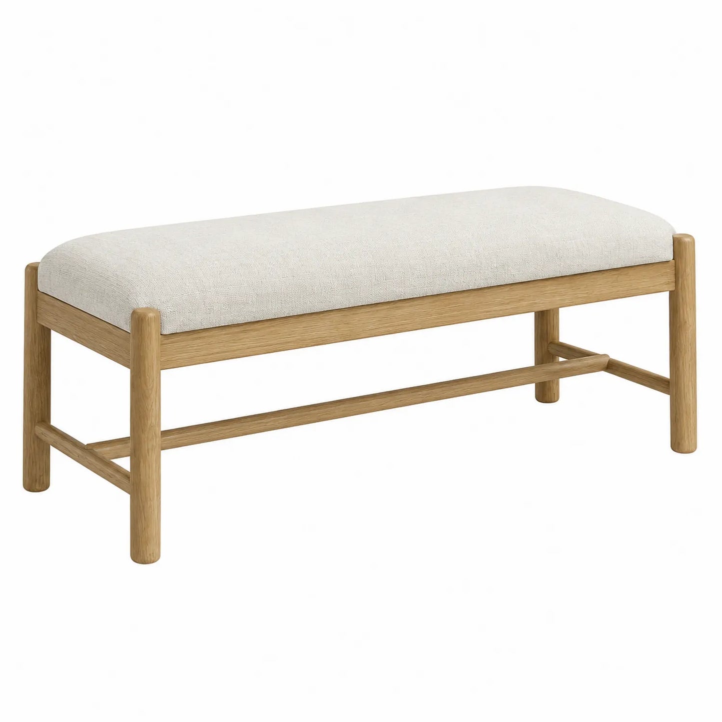 Holzbank Eiche Polyester Beige 120cm