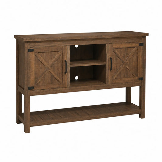 Sideboard Holz Braun mit Regalen und Türen 80x120x35 cm