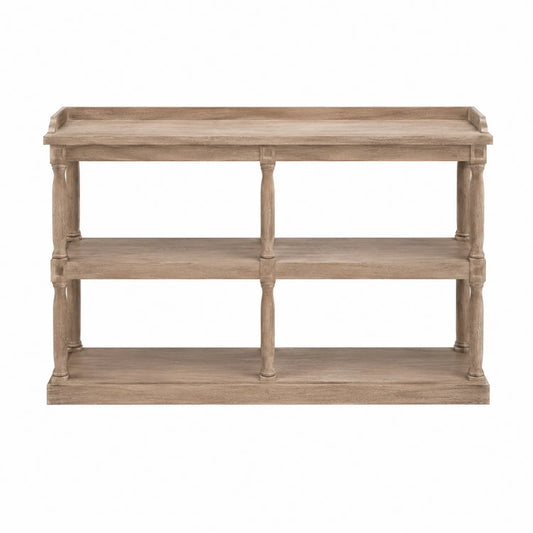 Konsolentisch Holz Natur 3 Ebenen 120x40x80cm