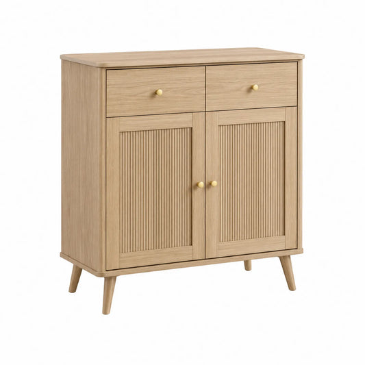 Sideboard Holz mit 2 Türen und 2 Schubladen, 90 cm hoch