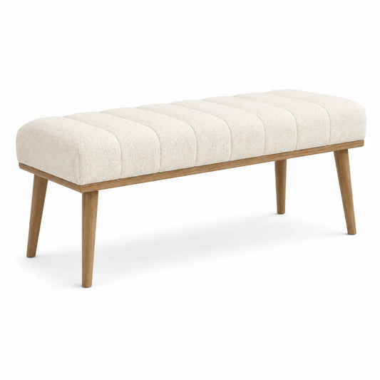 Polsterbank Eichenholz Creme 120cm