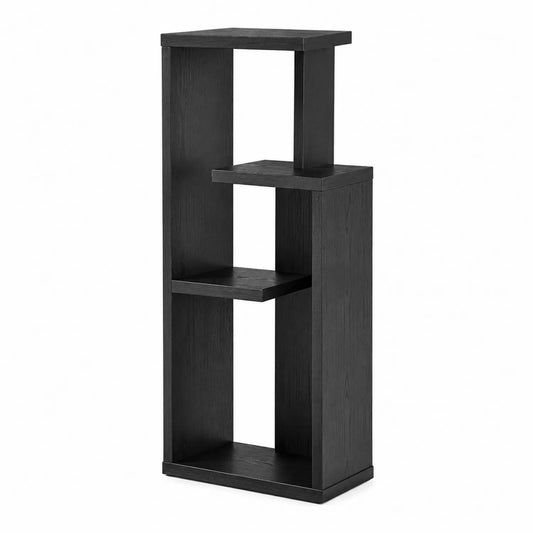 Bücherregal Holz Schwarz 3 Etagen 29x29x89cm