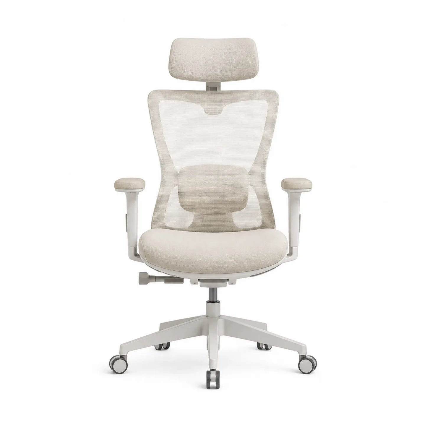 Ergonomischer Bürostuhl aus Netzstoff Beige Höhenverstellbar