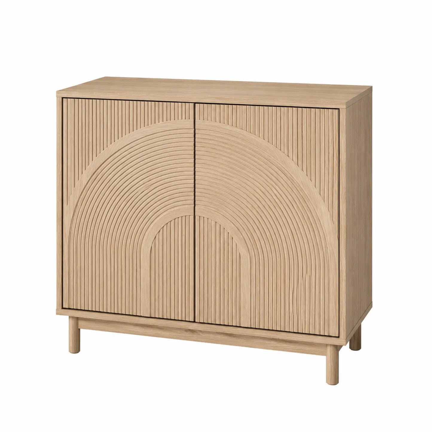 Sideboard aus Eichenholz mit geometrischem Muster, Natur