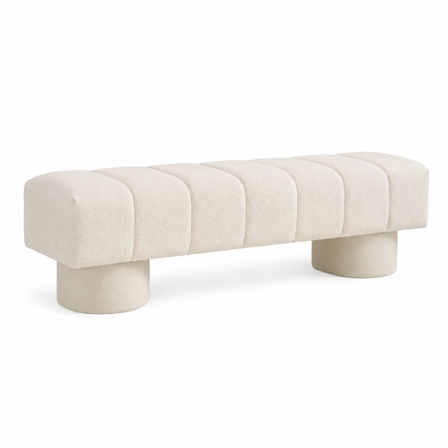 Polsterbank Bouclé Beige 160 cm