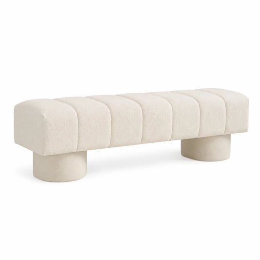 Polsterbank Bouclé Beige 160 cm