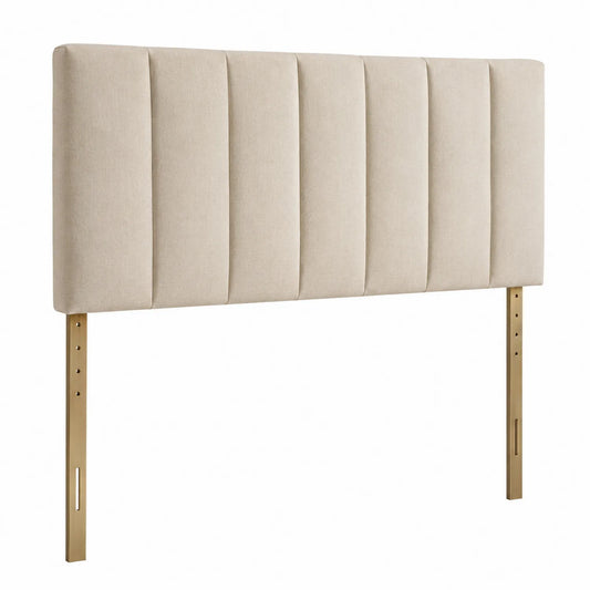 Kopfteil Stoff Metallrahmen Beige 160cm