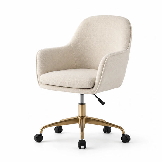 Bürostuhl aus Stoff Beige mit verstellbarer Höhe