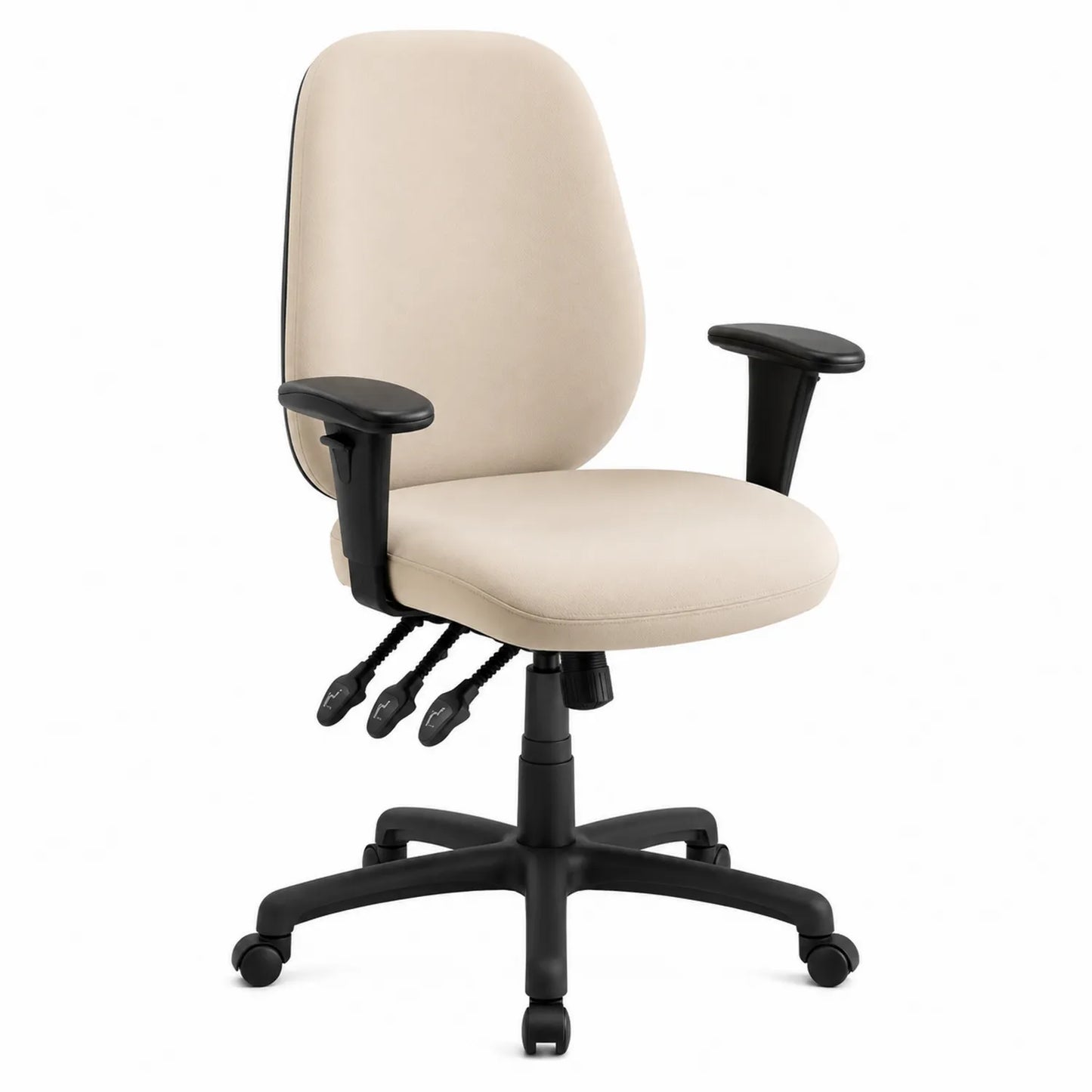 Bürostuhl Stoff Beige Höhenverstellbar mit Armlehnen